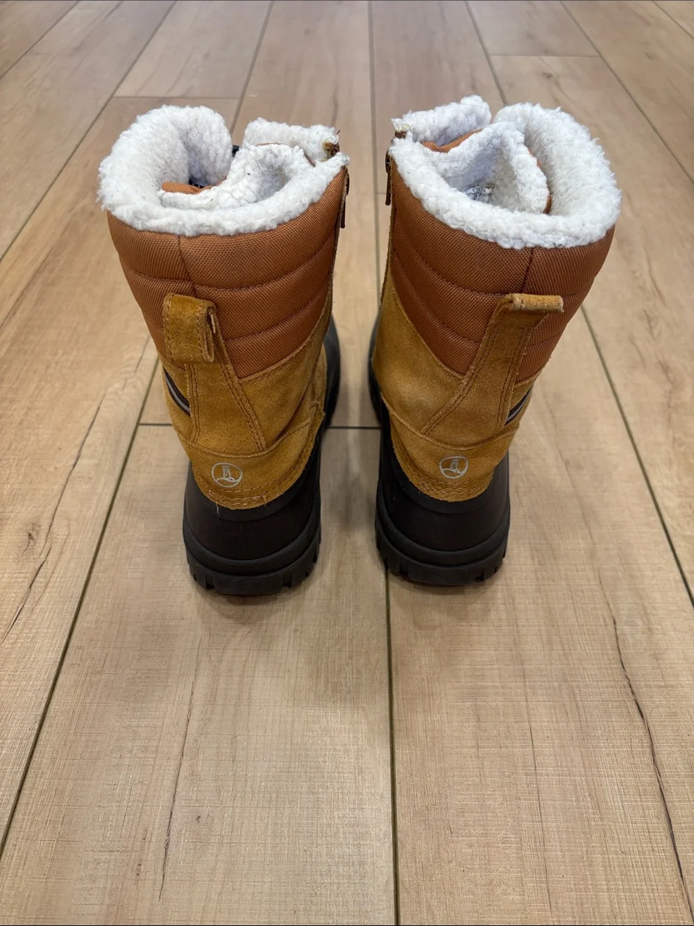 Lands' End Kids Tan and Brown Waterproof Winter Boots